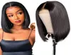 13x4 Bob Wig Peruvian Straight Lace Lace Hair Hair Hair Rigs غير معالجة بيرو على التوالي بوب بوب 816inch2535496