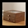 Titta på reparationssatser Svart Walnut Storage Box Multilayer Drawer Type Bedside Locker Bedroom Desktop Cosmetic Container Hemfärg