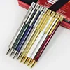 Luxury Classic Santos de Ct Ballpoint Pen Lacquer Barrel Golden Trim Thin Style Wiredrawing Mönster Skrivande smidig 240229