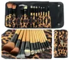 Conjunto de pincéis de maquiagem cosmética profissional, 12 peças, lápis de sobrancelha, bolsa de leopardo, kit de pincel maquiagem, pinceis maquillaje d187198258