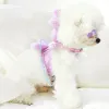 Sets Vest Style Dog Harness and Leash Set,Dog Walking Leash Pet Harness with Cute Rabbit Decoration Small Dog Teddy Bear Cat Supplies