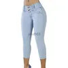 Damesjeans Jeans Grote maten Capri Dames Vrouwelijk Knielengte Denim met taille 240304