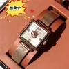 42% OFF watch Watch Kou Jia three color camellia flower Chi cow hide small square sugar girls fashion quartz steel band Camellia Flower Square