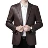 Mens Leather Skin Suit Autumn Högkvalitativ stor storlek Artificiell läderjacka/Business Mens Windproof Jacket S-4XL 240301