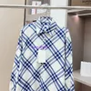 23ss camisa masculina vestido camisa designer camisa de manga comprida clássico algodão xadrez lapela solta primavera e outono camisa feminina sarja xadrez flanela camisa de manga comprida 937