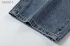 Jean femme jean Margiela lavé bleu couteau coupe trou pantalon rue mode Denim pantalon 230918 240304