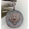 Mode Hip Hop Bling glacé Moissanite bijoux en argent Sterling diamant charme personnalisé pendentif collier