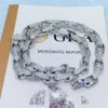Hot Selling Men's S925 Sterling Silver Cuban Chain Moissanite Cuban Chain Necklace Bracelet