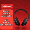 Cep Telefonu Kulaklıklar Lenovo Perküsyon Hoparlör Yüksek Ses Kalitesi 5.3 Bluetooth kulaklık kafasına monte kablosuz bilgisayar oyunu gürültü azaltma kulaklığı YQ240304