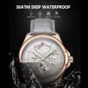 Swiss varumärke Poedagar Men tittar på mode Top Luxury Sport Men's Armswatch Waterproof Lysande läder Datum kvartsklockor MAN 247U