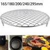 Kits Edelstahl Runde Bbq Grill Mesh Hause Braten Net Verdicken Antihaft Pizza Mesh Pan Backblech Küche Grill Werkzeug backformen