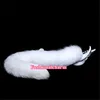 70 cm 27 5-véritable véritable queue de fourrure de renard blanc bouchon en métal inoxydable Anal godemichet Anal insérer bouchon Sexy Cosplay Toy258m