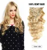 Grad 8Ahuman Clip in Hair Extensions 18inch 150G Clipin Human Hair Extensions Body Wave Color 49961702