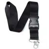 10pcs Popular Solid Black Neck Lanyard Strap Badge ID Detachable Keychain Cell Holder New2731