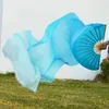 Stage Wear 1PC Silk Belly Dance Veil Long Fan Hand Dye Women Church Bellydance Competition Props Light Welight Flowy Costume