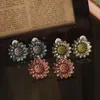 Pendientes traseros Estrellas de marcas de moda europeas y americanas con la misma industria pesada Lujo Diamante de imitación brillante Retro Elegante clip para la oreja