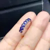 Bagues de cluster CoLife Bijoux Natural Sapphire Band Bague 6 pièces 3mm 4mm Bleu 925 Argent Cadeau pour femme