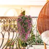 Vine de bouquet de lavande artificielle plantes suspendues fausses feuilles de vigne de lierre pour le patio chambre maison mariage intérieur extérieur décoration murale
