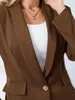 女性用ジャケット春秋のブレザーコート長い袖のソリッドカラー