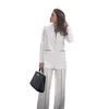 Men's Suits Fashion Women's Pants Peaked Lapel One Button Blazer Set Formal Wedding Lady 2 Pieces