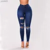 Women's Jeans New Stylish Womens High Waisted Pants Slim Pencil Jeans Trousers Plus Size 240304