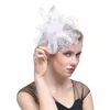 Stingy Brim Hats S Net Feather Flower Hat Cocktail Party Headwear Fascinator för flickor och kvinnor209g