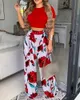 Stylish Sexy Women's Two Piece Pants Fashion Suits SummerPrinted Vests Female Casual Suit Plus Size S-XXXXL