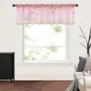 Curtain Valentine'S Day Love Watercolor Simple Window Tulle Sheer Short Bedroom Living Room Home Decor Voile Drapes