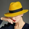 Vintage hattar fedora hattar klassisk vinter hatt höst utomhus casual filt hatt män solid färg fascinator möser män kvinnor233i