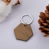 Tags Wholesale 20pcs Blank Hexagon Wooden Keychain Engraving Wood Keyring Custom ID Name Accessories for Pet Dog Cat ID Tag