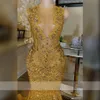 Vestido de baile longo com gola redonda, brilhante, dourado, para meninas negras, cristal frisado, diamante, festa de aniversário, vestidos de noite com borla