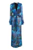 Vestidos casuais mulheres chiffon babados impresso cobrir vestido praia verão sexy split férias bikini ver através maxi robe 2024 clube