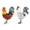 Bahçe Dekorasyonları Metal Rooster Decors Arka Bahçe için Yard Tavuk Heykeli