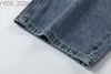 Jeans Jeans Jeans 23ss Margiela gewassen blauwe broek met mesgesneden gaten High Street Denim 230918 240304