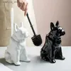 Cleaning Brushes Bathroom Toilet Brush Ceramic Animal Long Enough Handle Cleaning Brush Home Accessories Toilet Brush Bathroom DecorationL240304