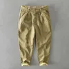 Hiqor 2024 calças de inverno dos homens flacee algodão sólido solto casual estilo safari calças bolso cáqui exército verde trabalho pant 28-38 240304