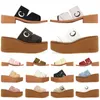 Woody Mules Designer Chinelos Slides Sandálias Mulheres Flat Slider Canvas Borracha Bege Branco Preto Vela Rosa Lace Lettering Tecido Mulher Verão Fundo Grosso Flip Flops