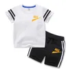 2024 summer new children's casual breathable clothing Children's short sleeve set Boys and girls brand printed T-shirt shorts set