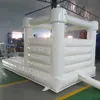 4x2,5 m (13,2 x 8,2 stóp) z dmuchawą bezpłatną dostawę drzwi na zewnątrz Pastelowy różowy nadmuchiwany dom Bouncer White Wedding Bounce Jumping House Moonwalk Dmakier