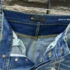 PB809-3 PAARS Heren jeans van hoge kwaliteit Distressed Motorcycle biker jeans Rock Skinny Slim Gescheurde gatstreep Modieus slangenborduurwerk Denim broek