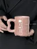 머그잔 소녀 가정용 도자기 커피 사무실 디자인 감각 식수 부엌 손잡이 간단한 모일드 음주 제작 차