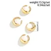 Anéis de cluster Golden Silver Color Suave Metal Abertura Set para Mulheres Meninas 3/4 Pçs / Set Personalidade Simples Presentes Geométricos