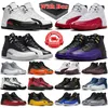 Med Box Jumpman 12 basketskor män 12s Cherry Field Purple Playoffs Black Royalty Red Taxi Stealth Reverse Influ Rame Mens Trainers Outdoor Sports Sneakers