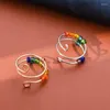 Cluster Ringen 2024 Meerkleurige Emaille Gratis Spiraal Fidget Angst Roestvrij Staal Verstelbare Anti Stress Ring Sieraden Voor Vrouwen