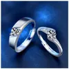 خواتم الخطبة خواتم الزفاف مجموعات الرجال نساء حلقات المجوهرات زوجين مع الماس 925 Silver Hematite Zircon Love Ring Iced Out Charms