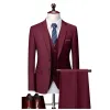 Suits MultiColors XXS6XL ( Jacket + Vest+Pants ) Highend Brand Formal Business Mens Suit Threepiece Groom Wedding Dress Solid Color