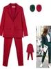 Tailleur pantalone da lavoro OL Set da 2 pezzi per donna Business Interview Uniform Slim Blazer e pantaloni a matita Completo da ufficio per donna Abiti femminili 240226