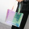 Designer luxury bags Eco-friendly Summer Holographic Iridescent Hologram Beach Bag Plastic Tote Shoulder