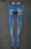 Kvinnors jeans plus storlek 25-33! Kvinnor Luxury Rhines Diamond Denim Jeans Womenskinny Stretch Pencil Slim Vintage H0908 240304