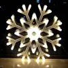 Christmas Decorations 1pc LED Snowflake Light Outdoor Lamp Waterproof Xmas Tree Pendant Drop Party Garden Plant Ornaments With EU Plug